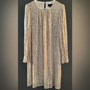 Chic Soul “Glitter on the Floor” Champagne/Rose Gold Dress